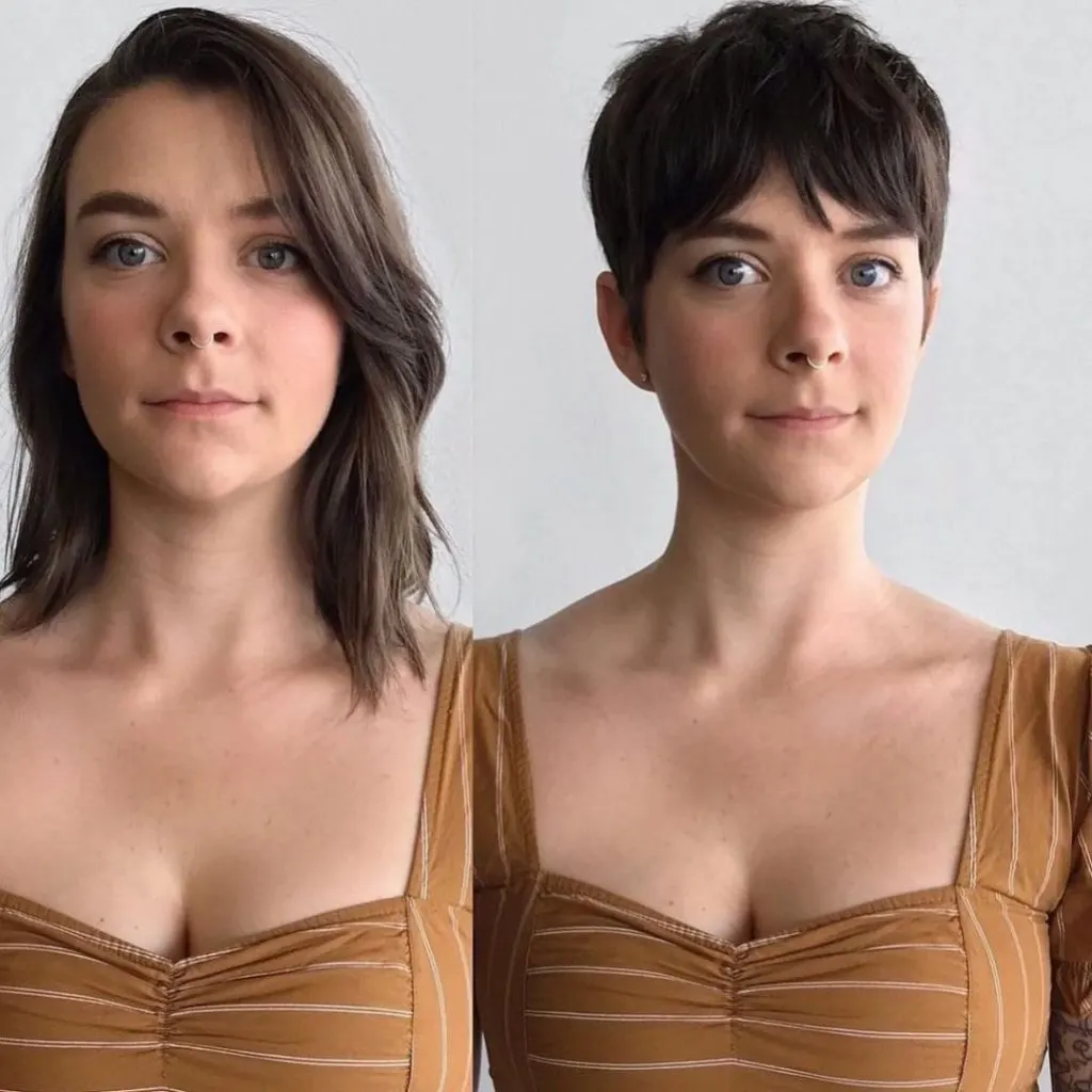 pixie cut for thin hair and oval face