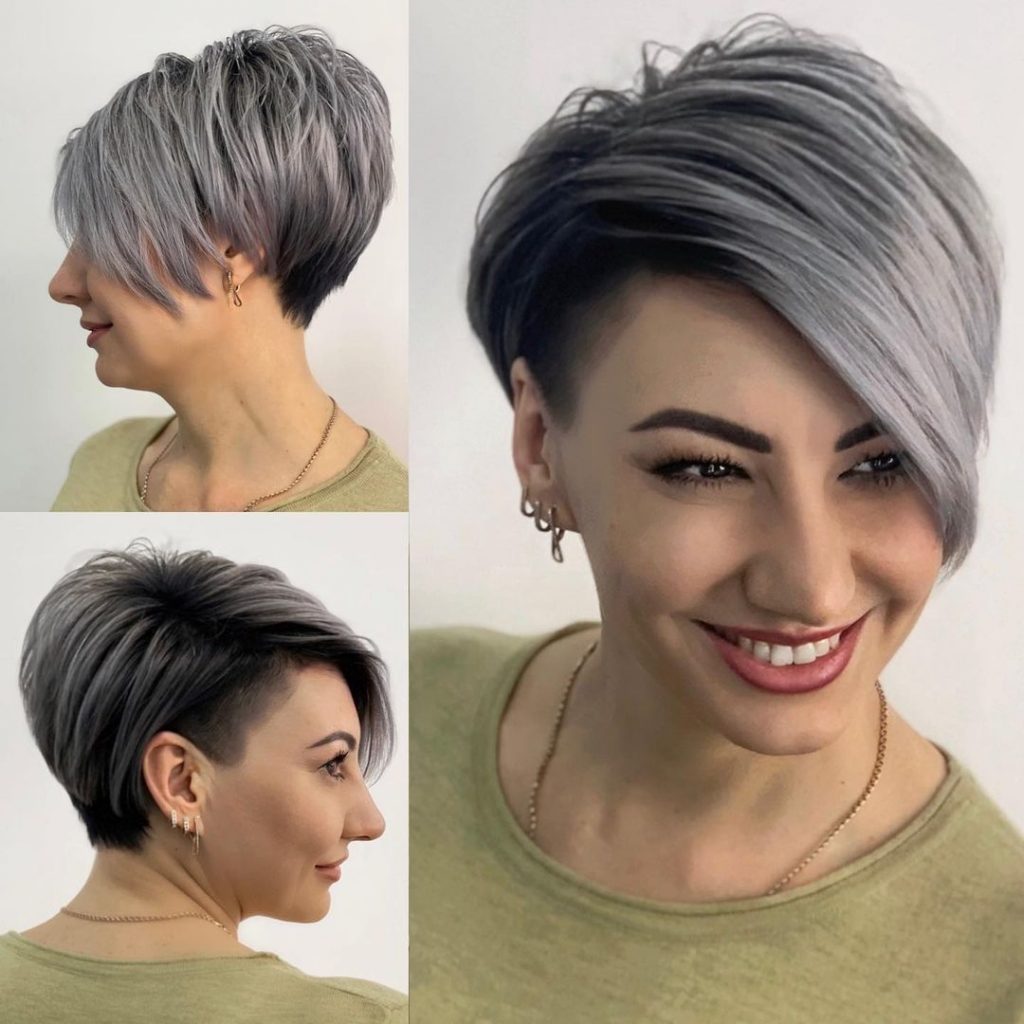 pixie cut with shaved sides for thick hair