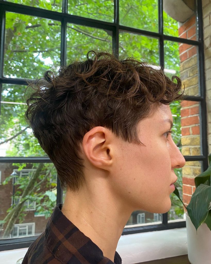 pixie cut with soft curls