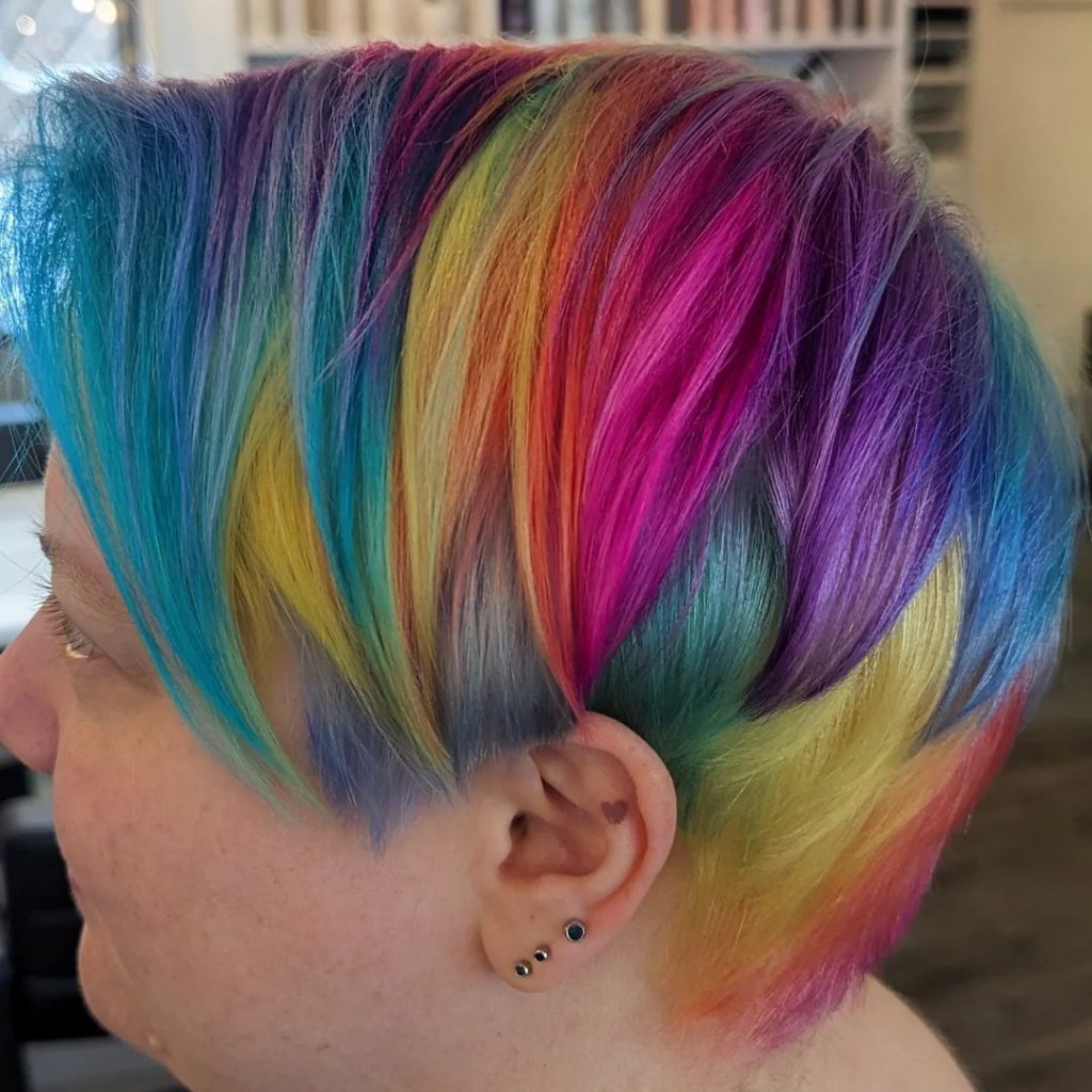rainbow sherbet pixie cut