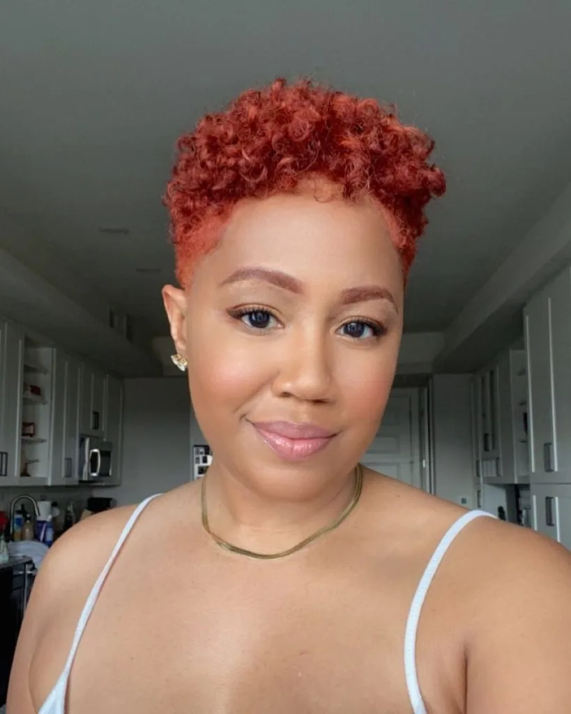short curly pixie cut for red hair