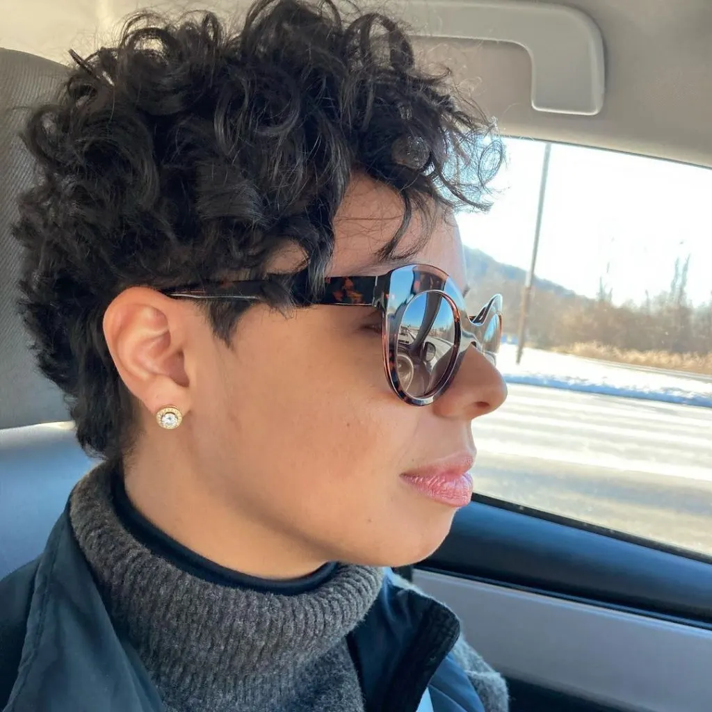 textured curly pixie cut