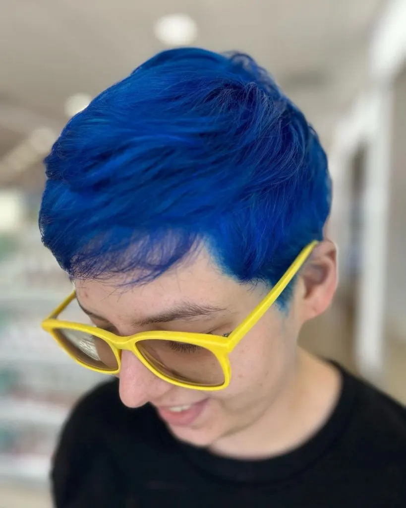 tomboy blue pixie cut