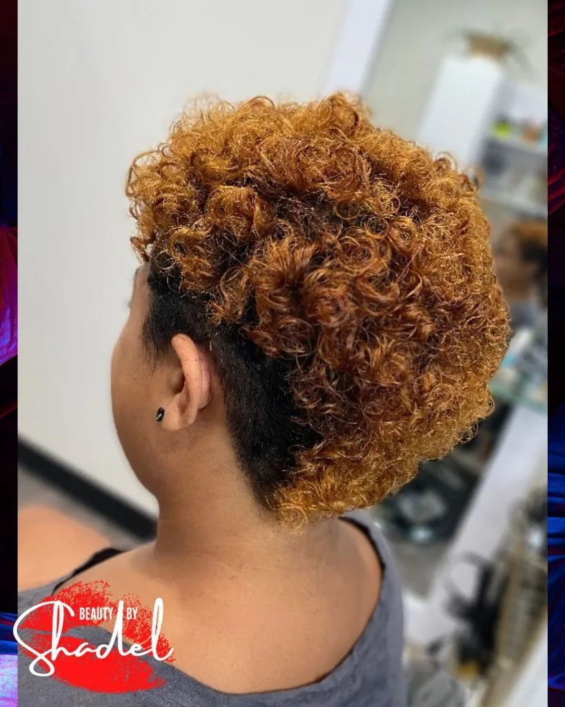 two-toned low maintenance curly pixie cut