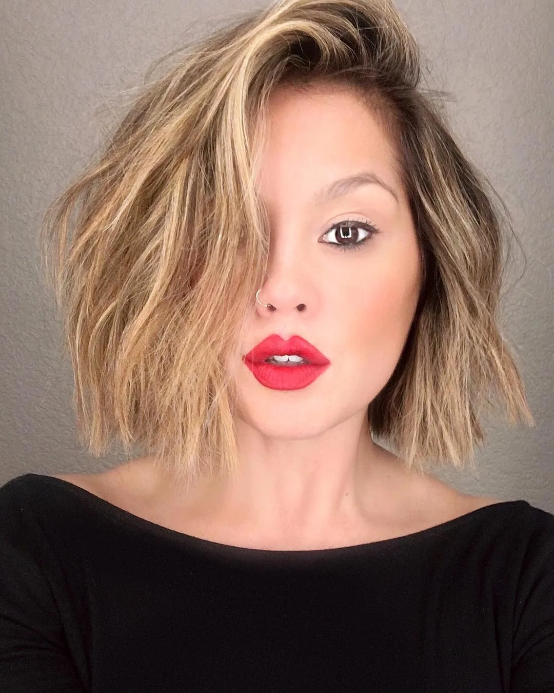 corte de pelo corto lob texturizado