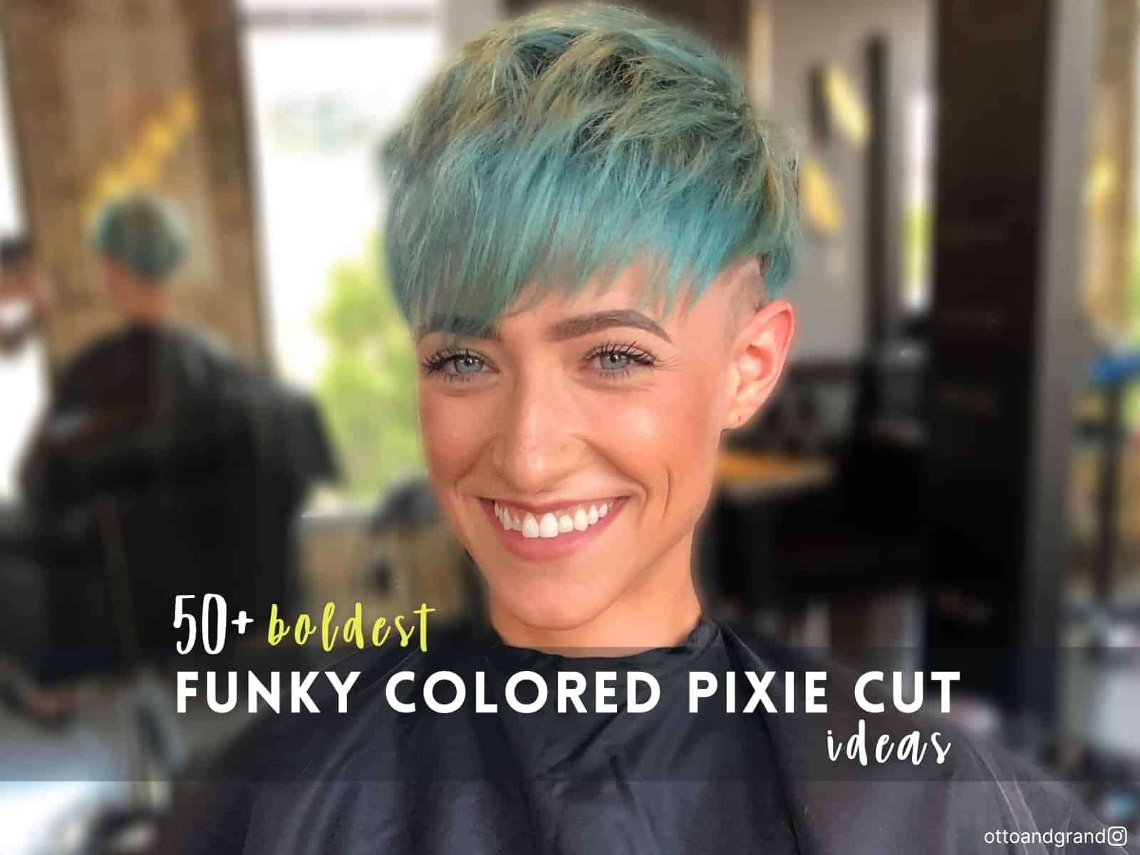 funky colored pixie cut