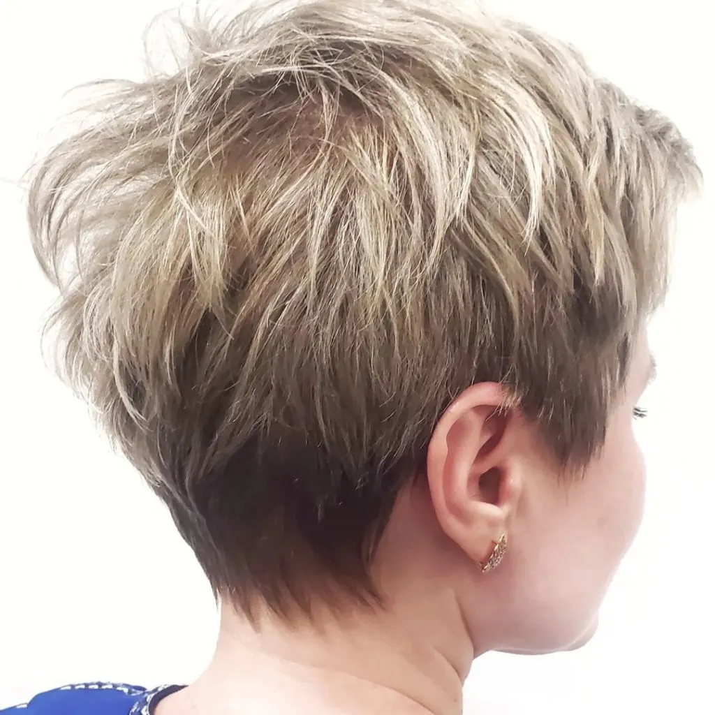 balayage ombre choppy pixie cut for thick hair