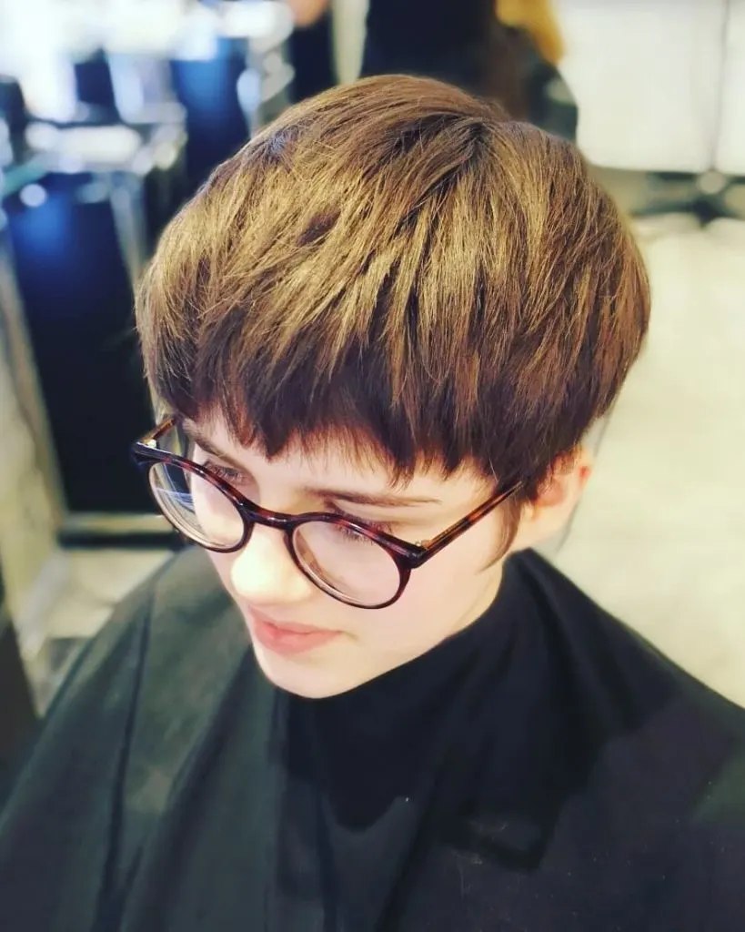 bowled choppy pixie cut for thick hair