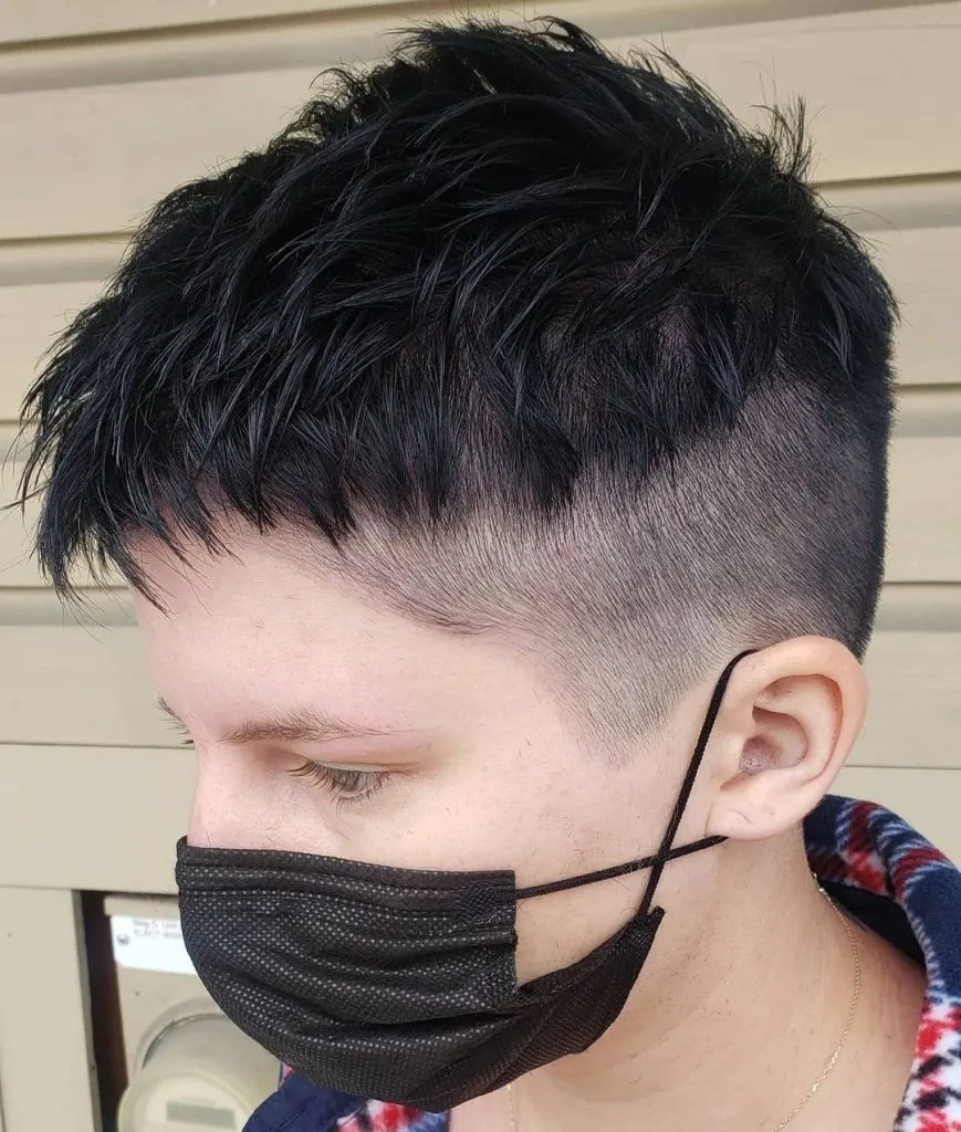 chopped pixie cut with shaved sides