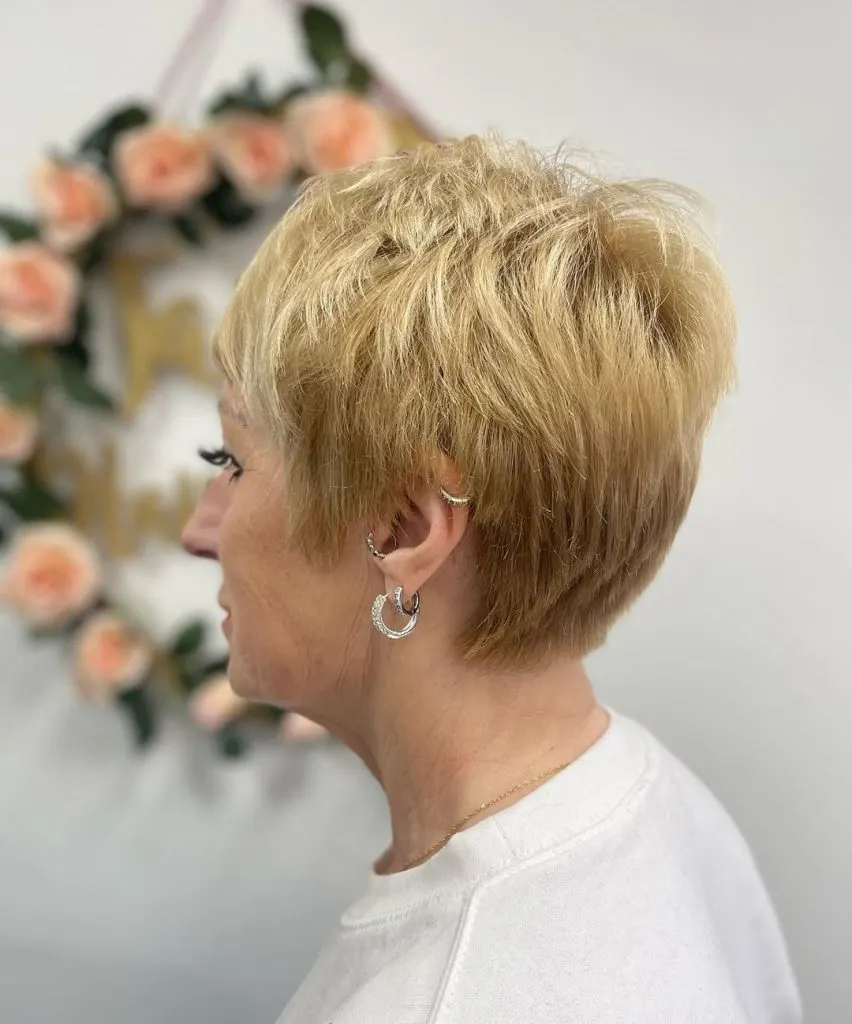 choppy pixie cut for women over 50 with thick hair