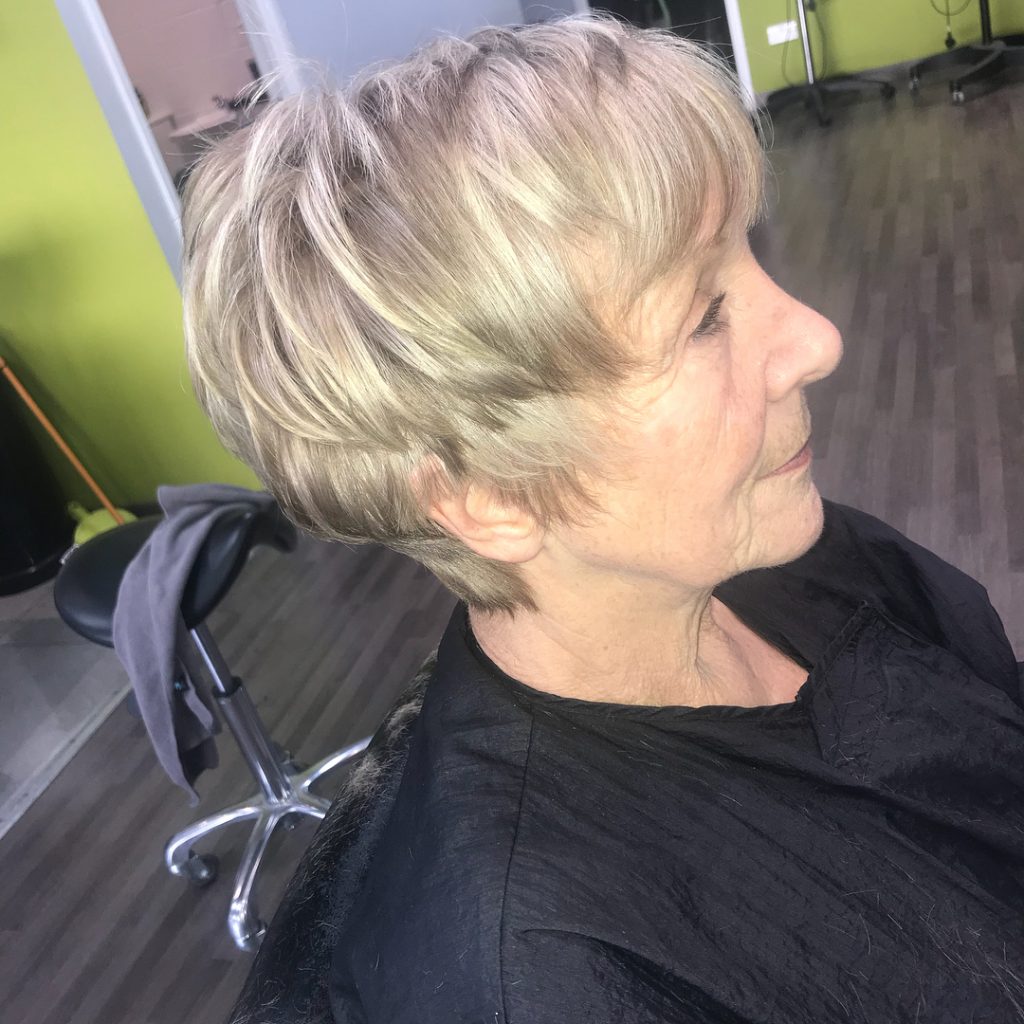 choppy pixie cut for women over 60 with thick hair