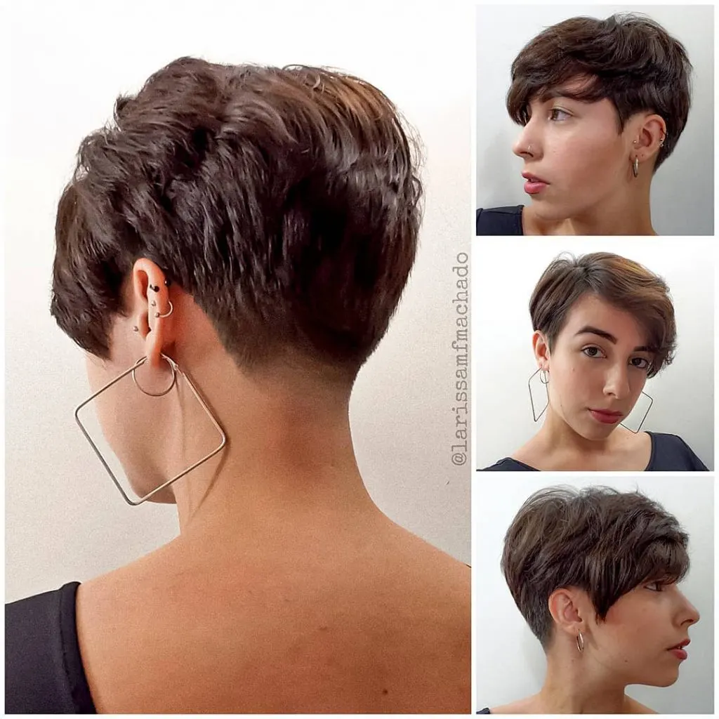 choppy pixie cut with tapered neckline