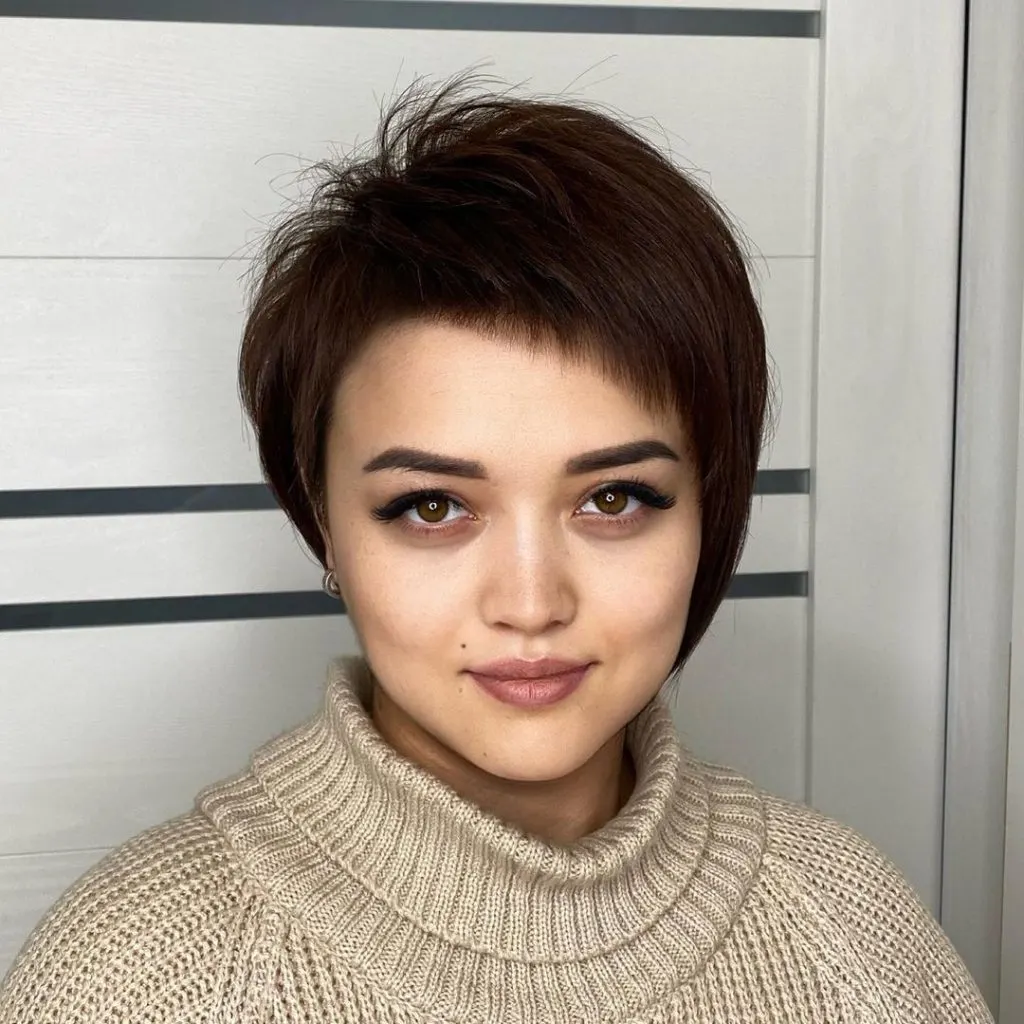 edgy pixie cut with short bangs