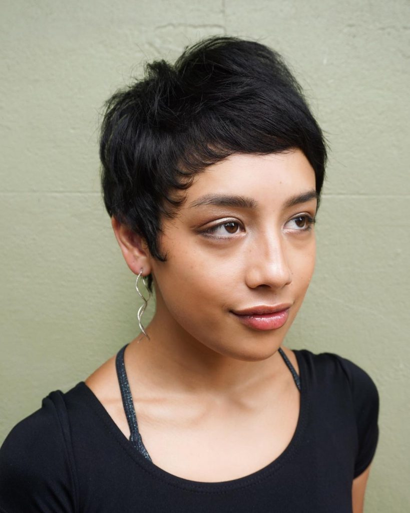 fringed textured pixie cut