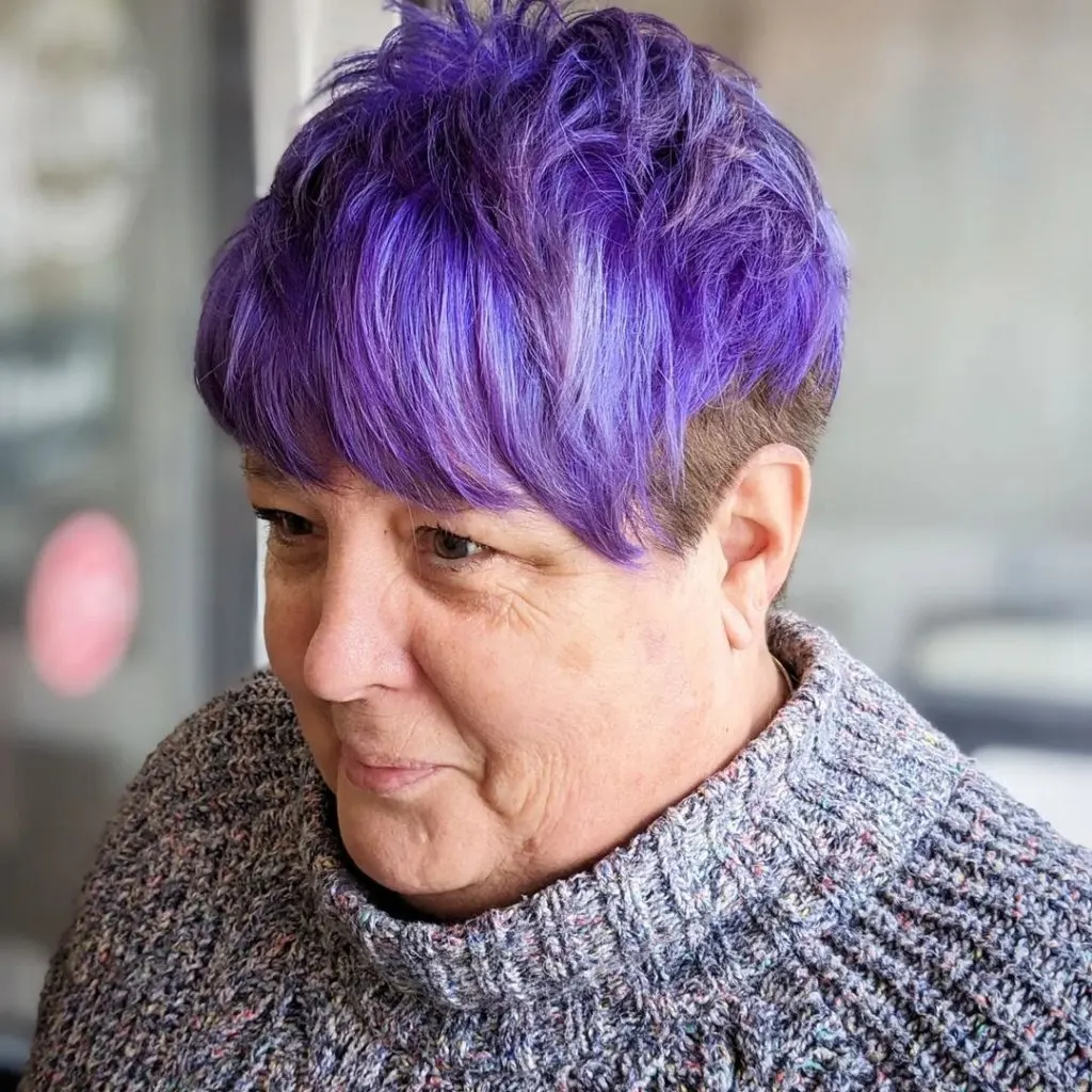 funky colored textured pixie cut