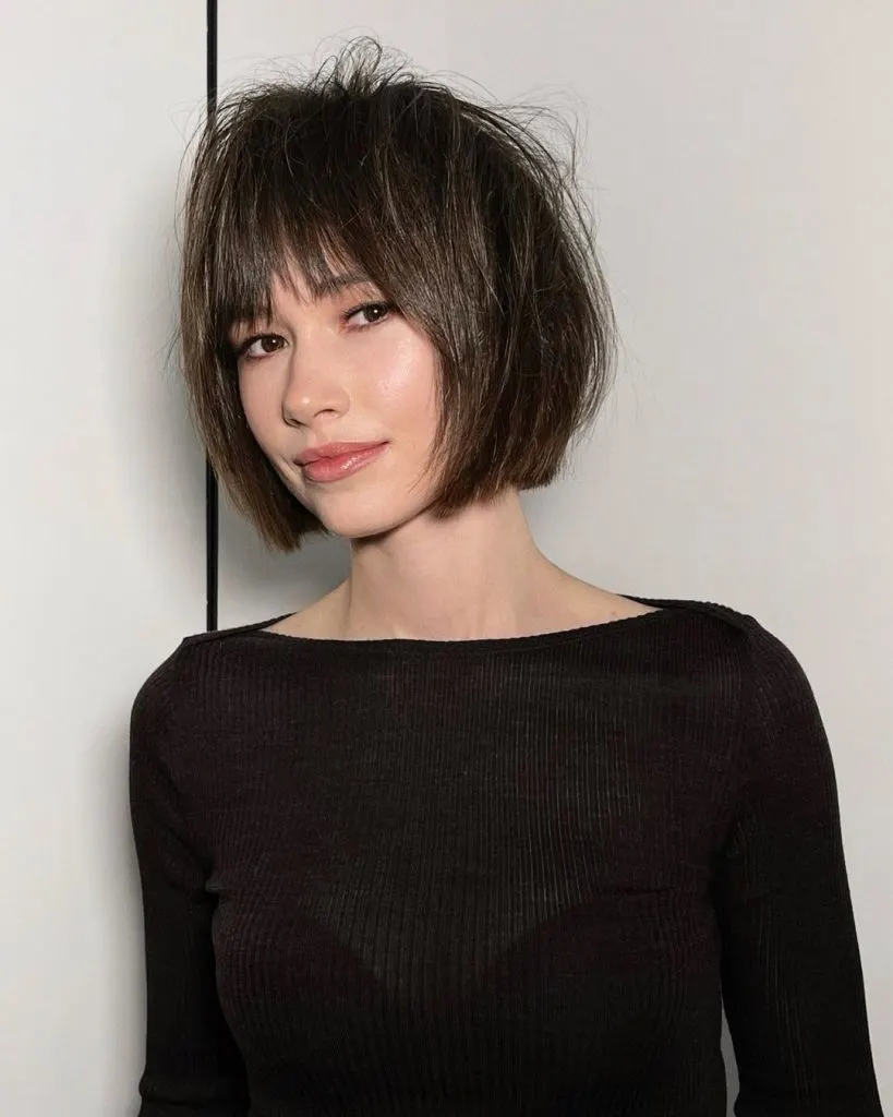 inverted bob hairstyle with bangs