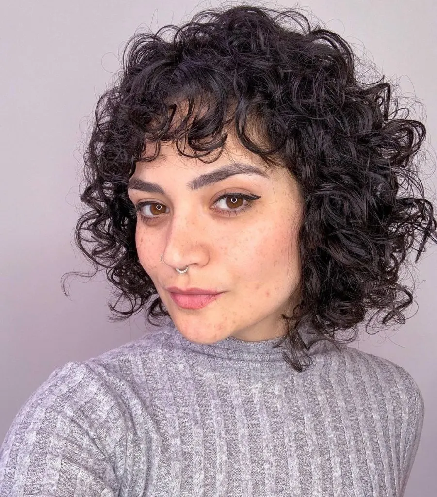 layered curly haircut