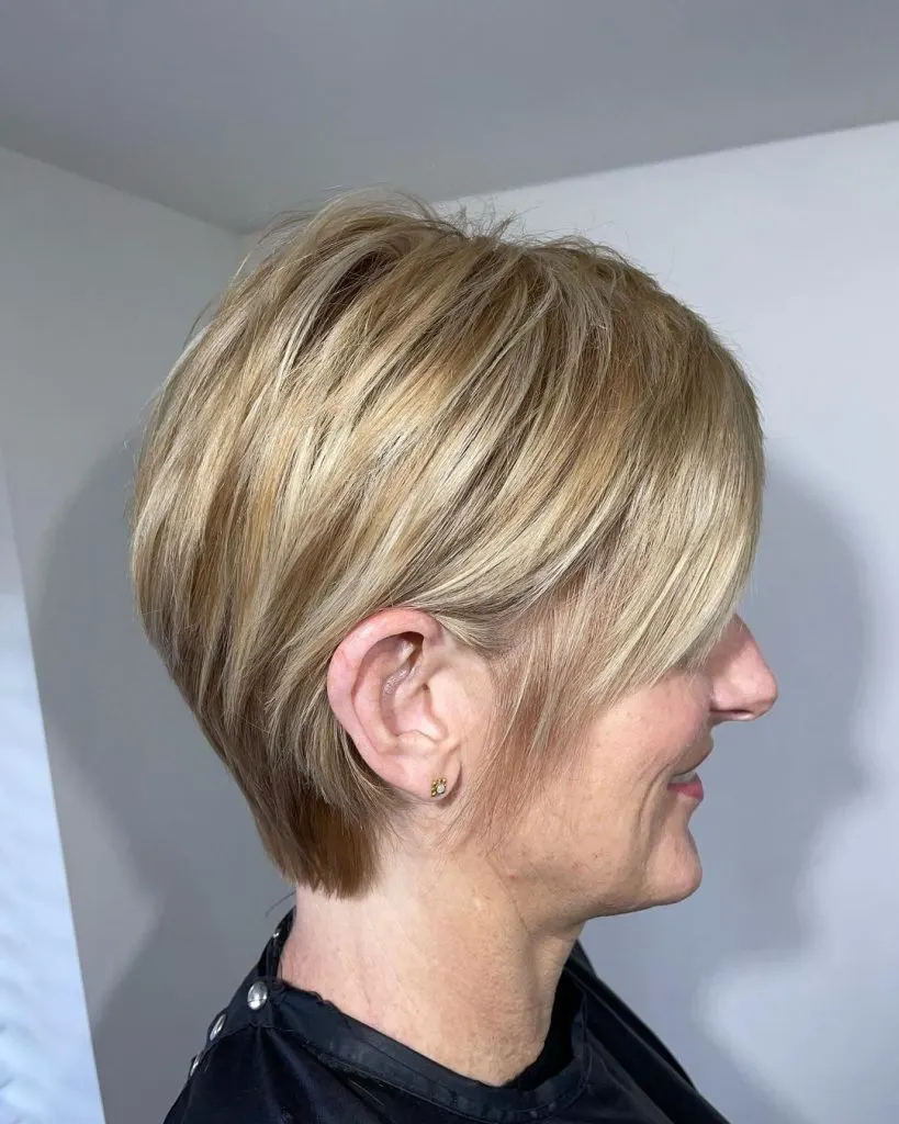 long pixie cut with bangs for women over 50