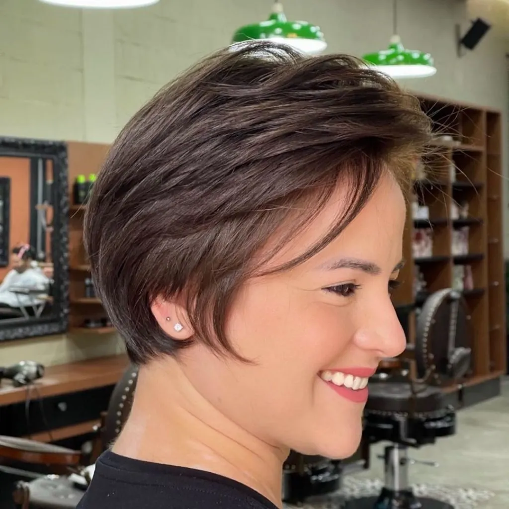 low maintenance long pixie cut with bangs