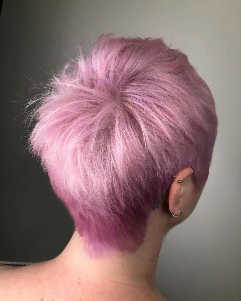 pink and violet pixie cut