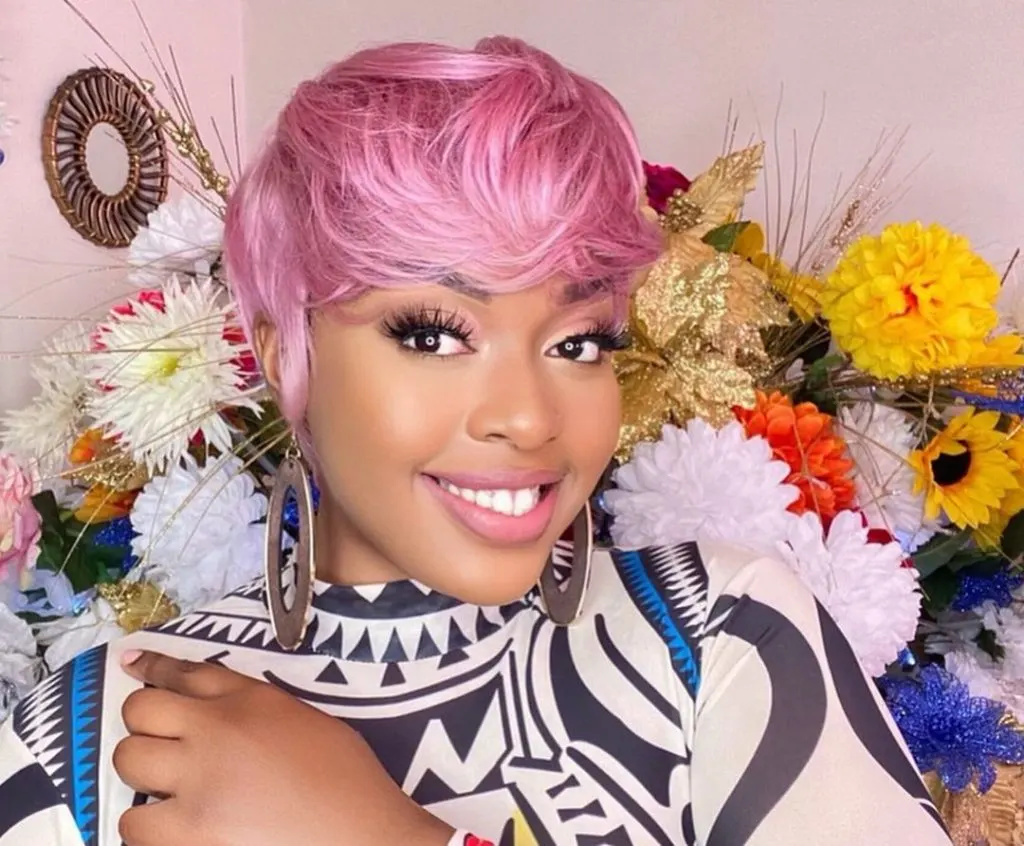 pink pixie cut for black hair