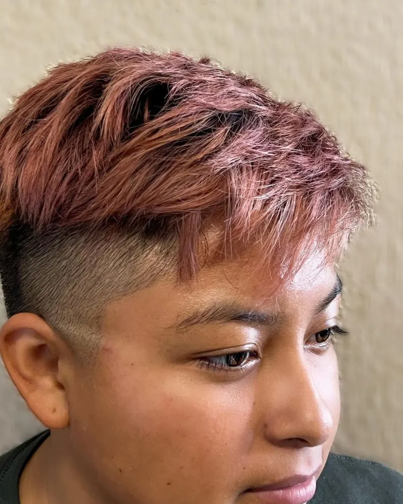 rose gold pixie with undercut