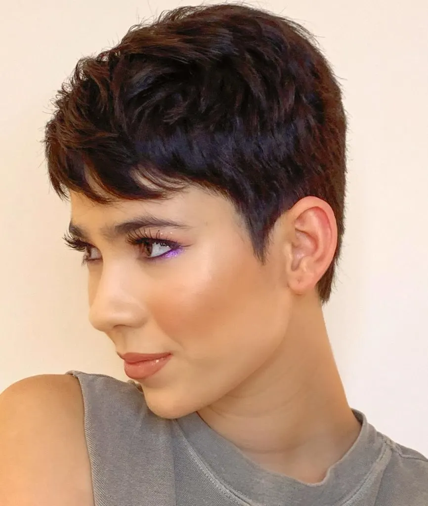 short haircut with baby side bangs