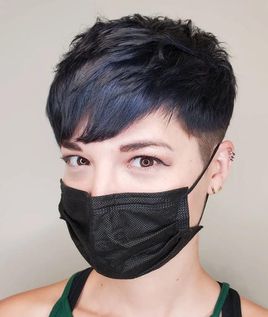 short haircut with side bangs