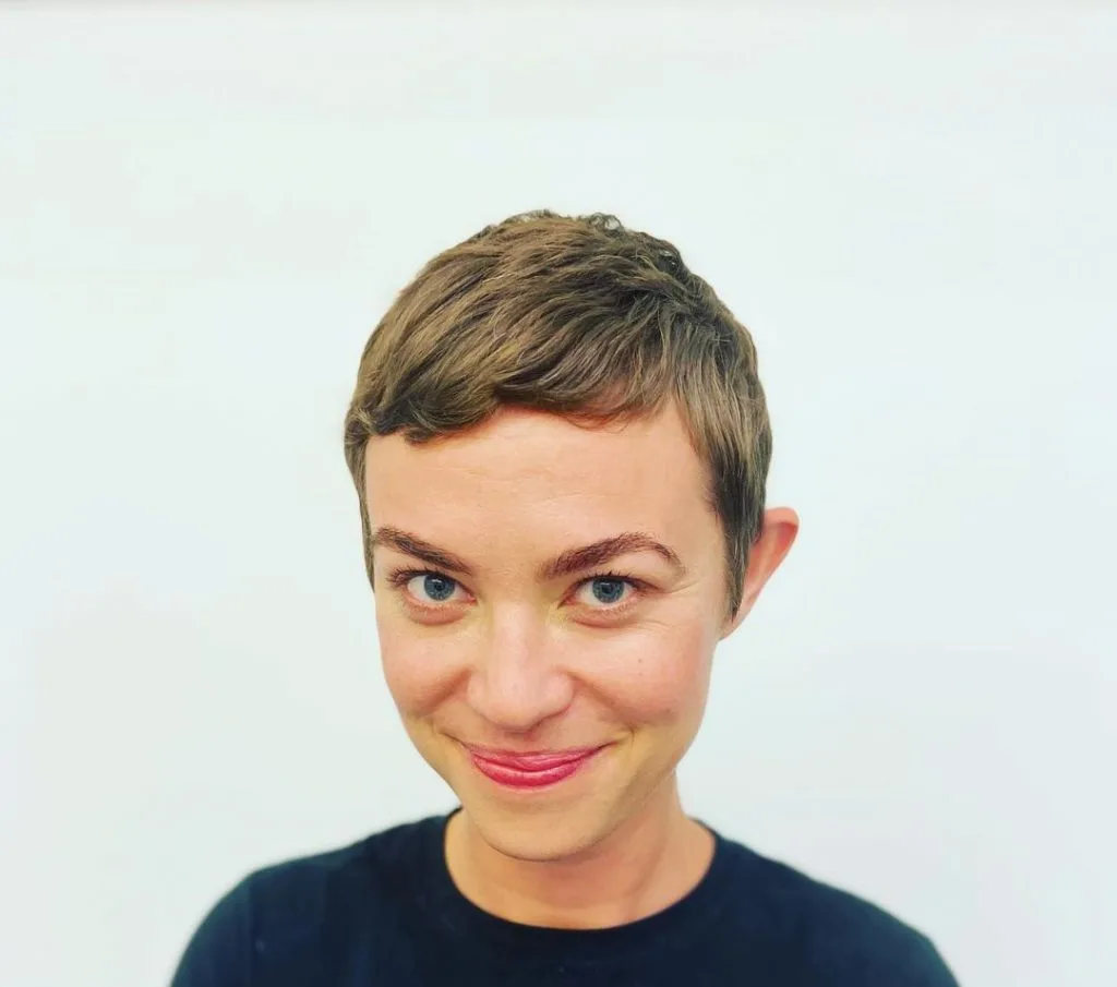 super short straight hairstyle