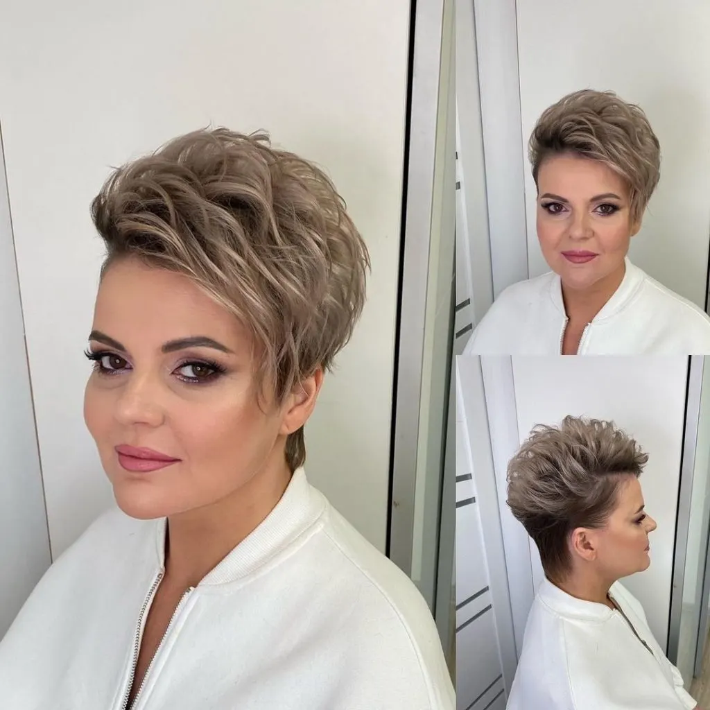 wavy asymmetrical pixie cut