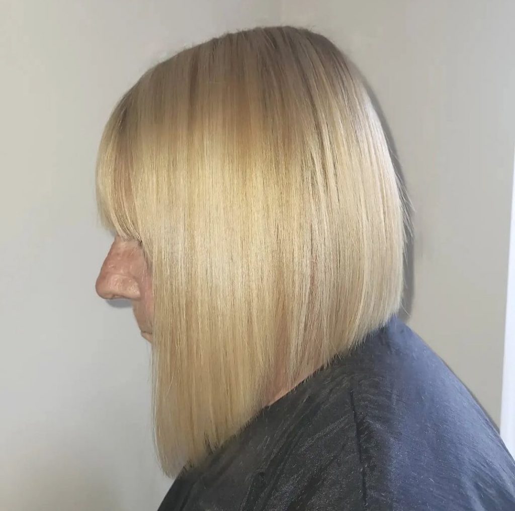 a-line bob for older women with straight hair