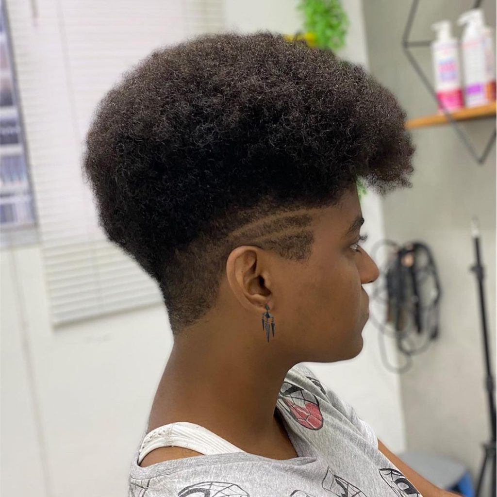 afro pixie haircut for thick hair