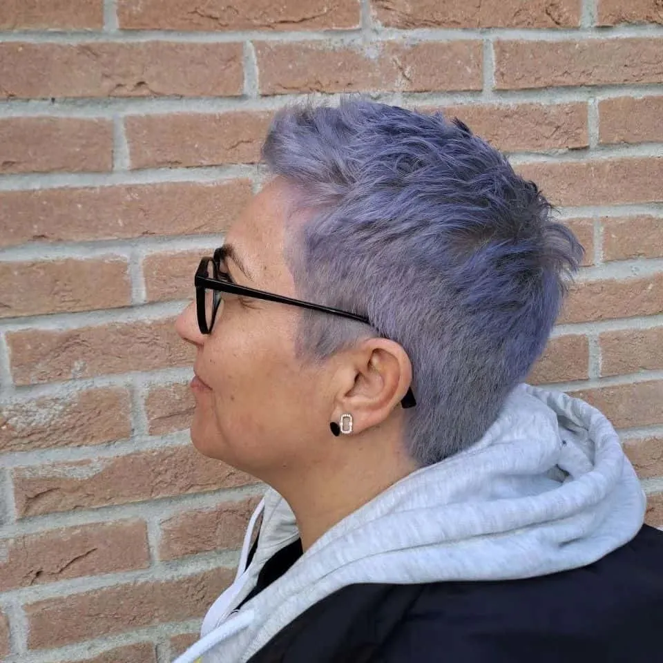 androgynous short haircut for older women