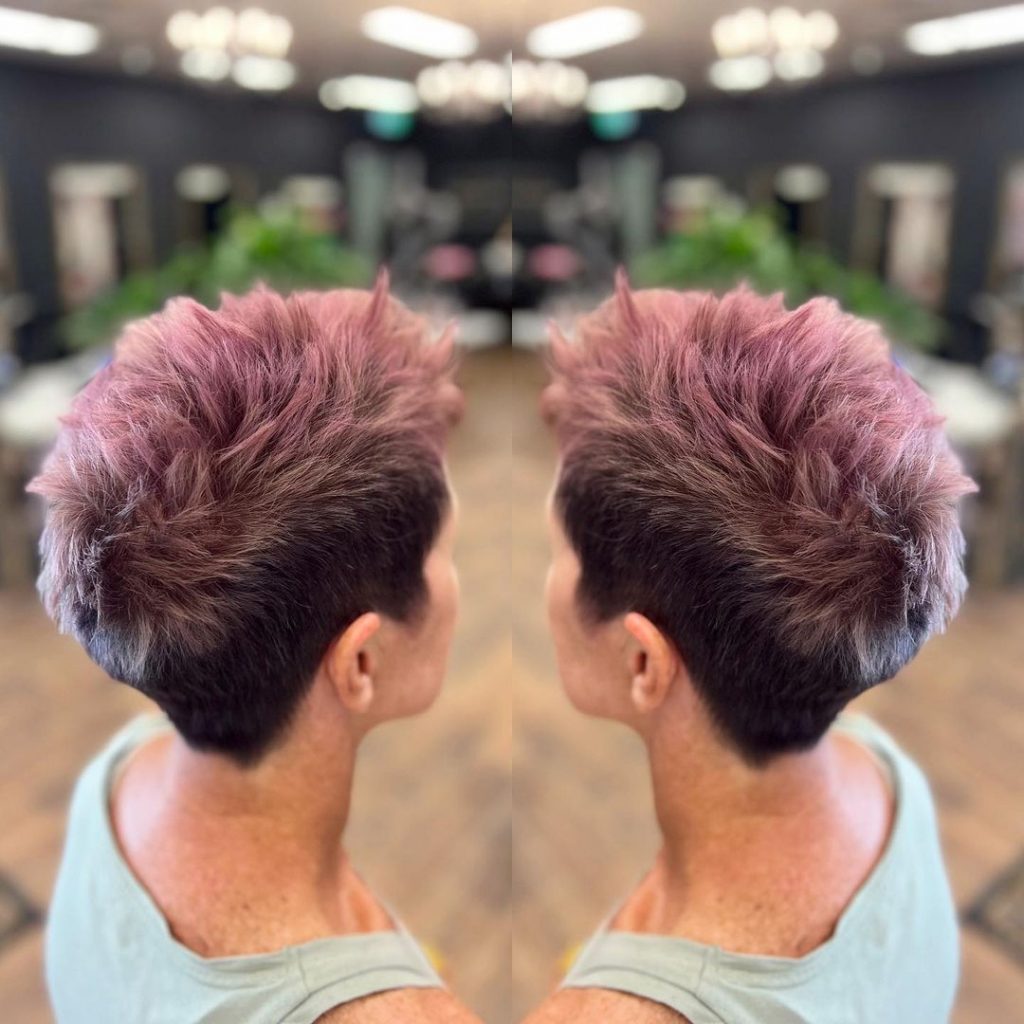 blended pixie cut for round faces