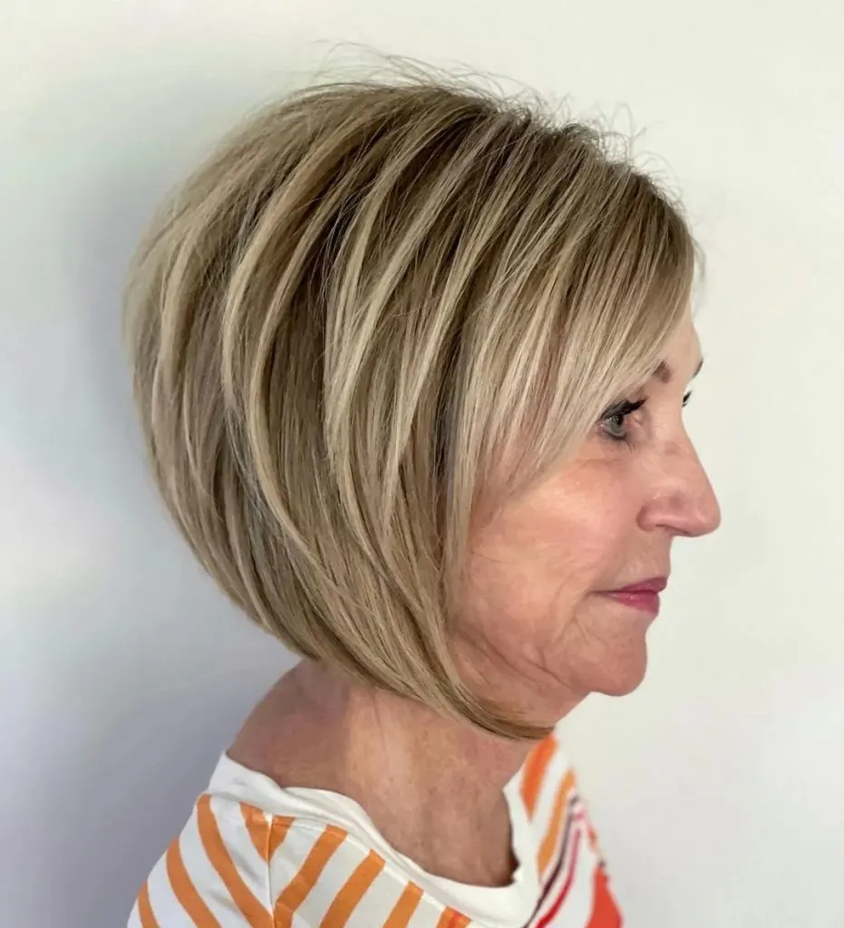 bob with tapered ends for older ladies