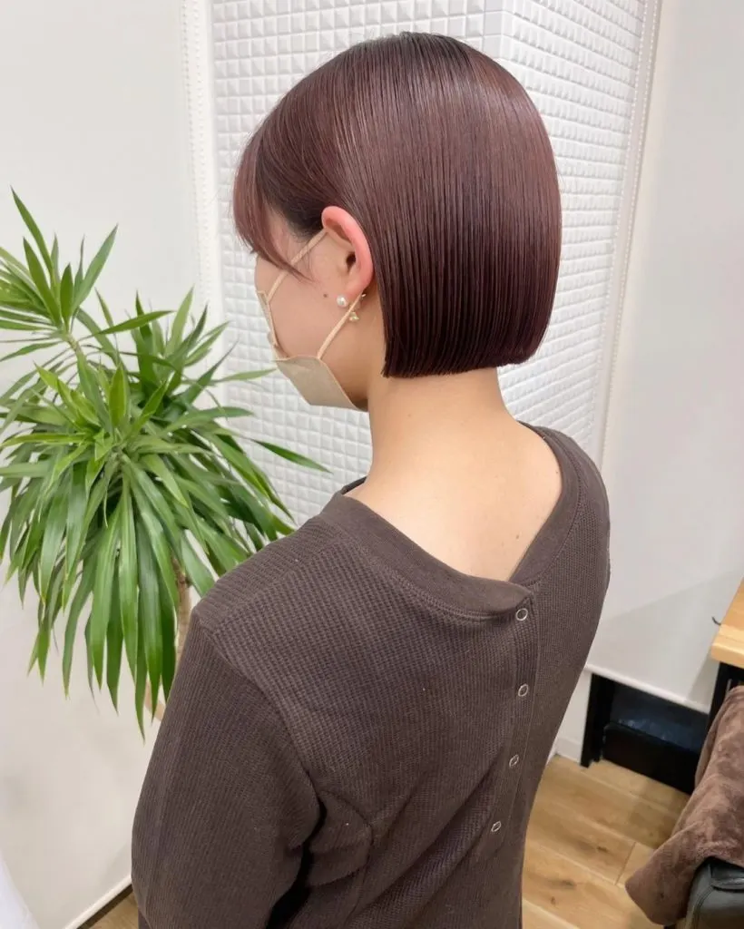 corte bordeaux bob para cabelos finos