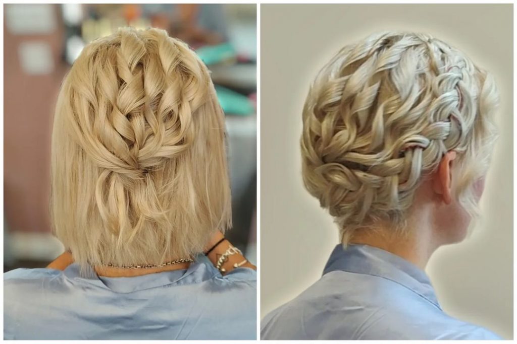 braided hairstyle for short thick hair