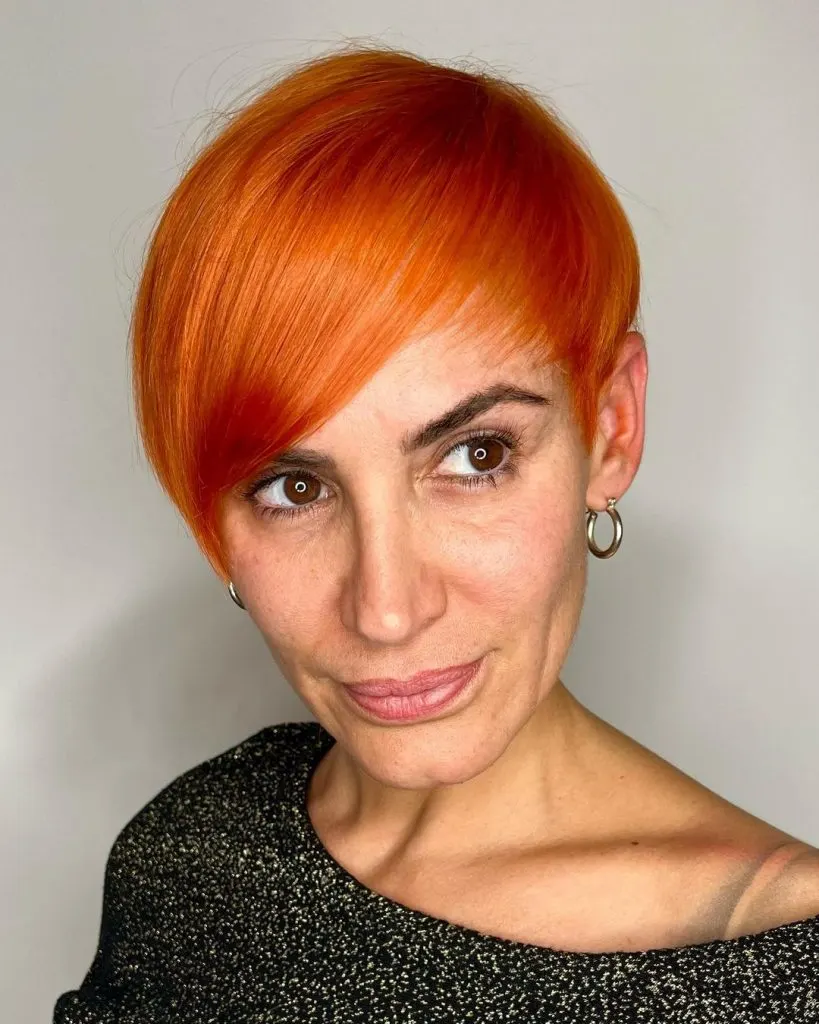 copper pixie cut for middle aged women