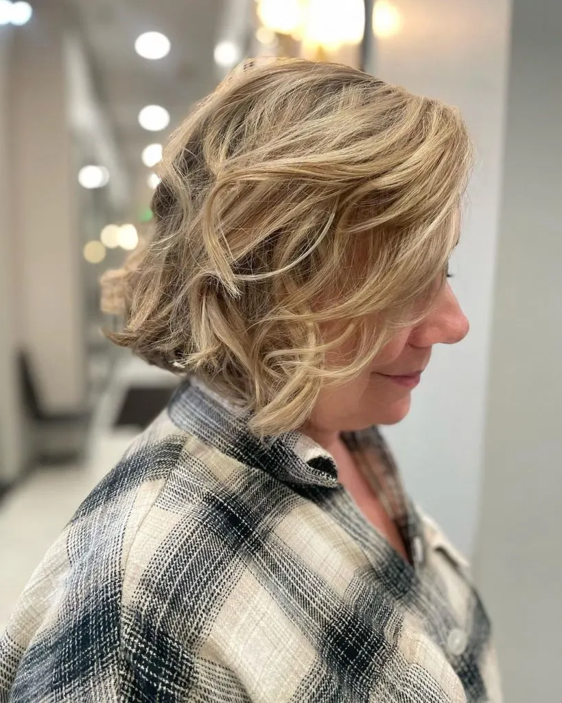 curly bob for middle aged ladies