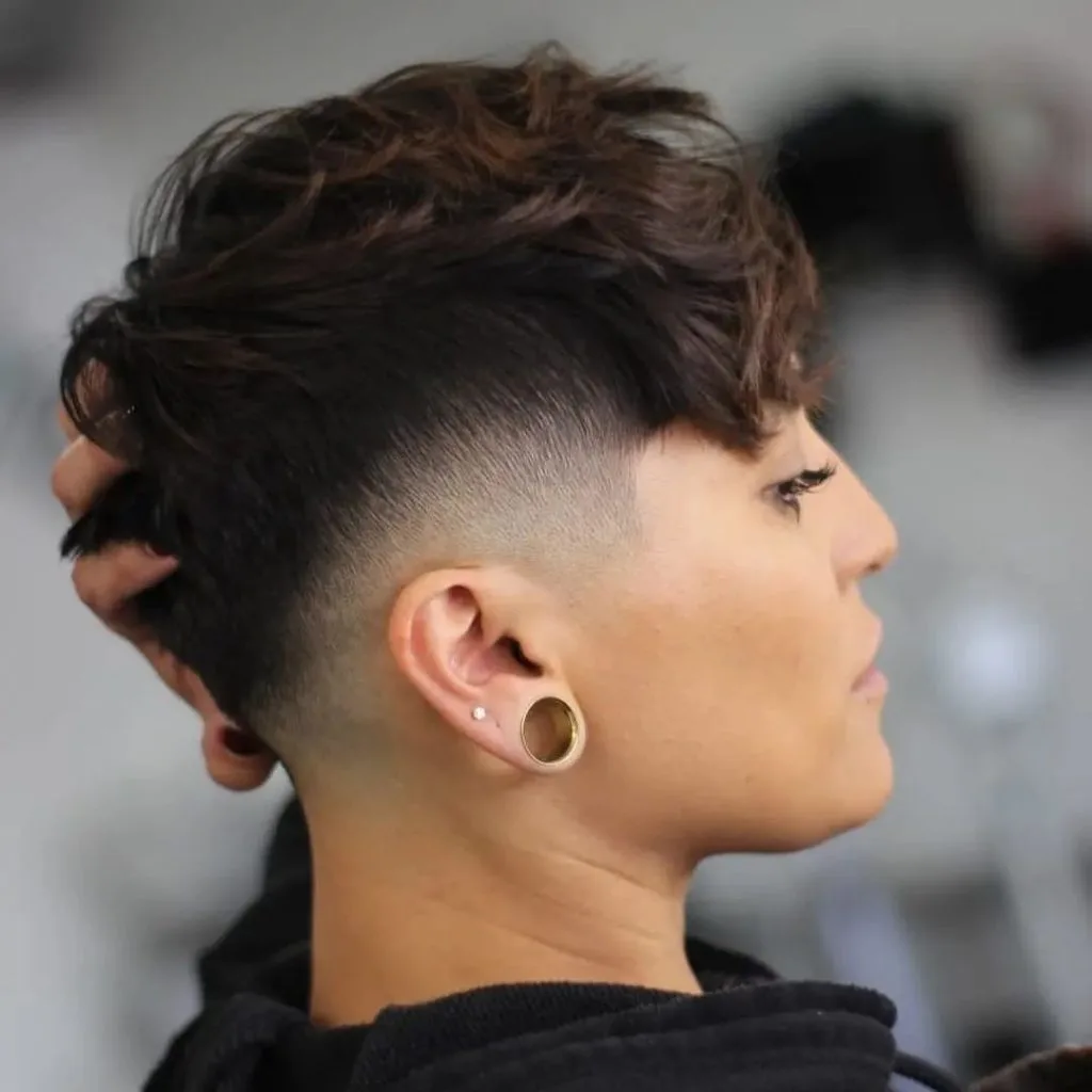 curly tomboy pixie cut for thick hair