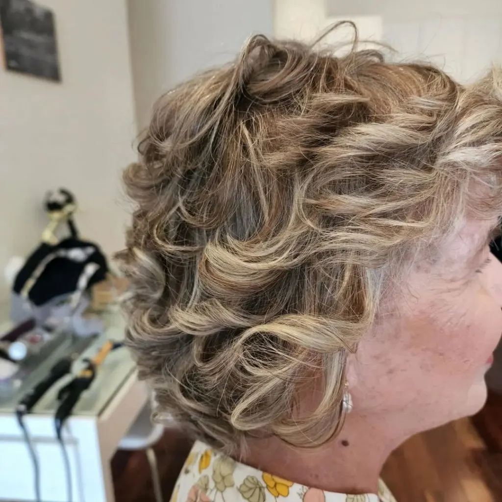 elegant curly short hairstyle for fine hair