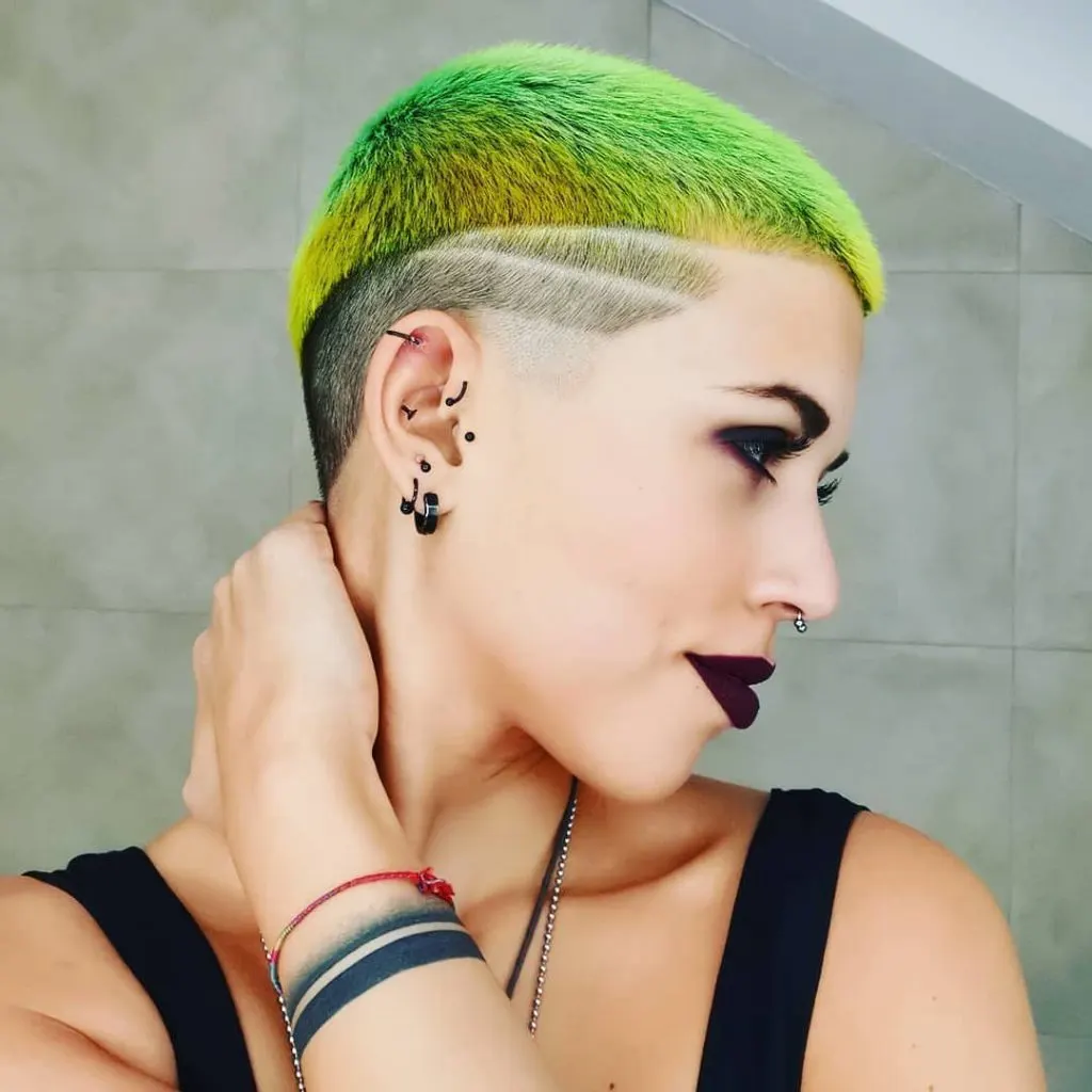 funky colored edgy short pixie for women over 40