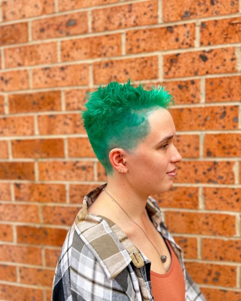 funky colored pixie cut for fine hair