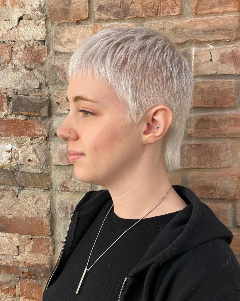 icy blonde baby mullet for fine hair
