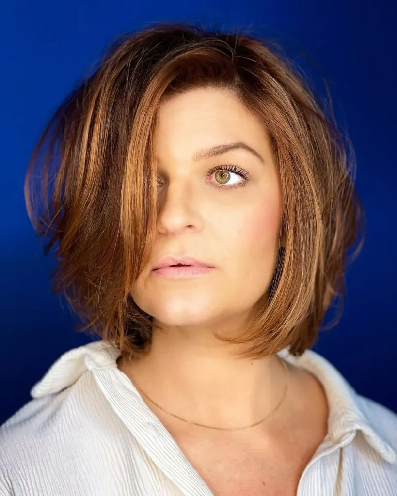 messy bob cut for thick hair