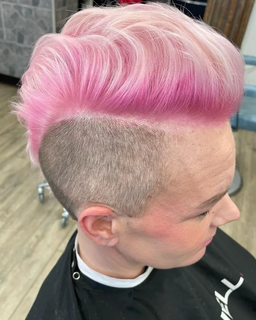 pink mohawk for round faces
