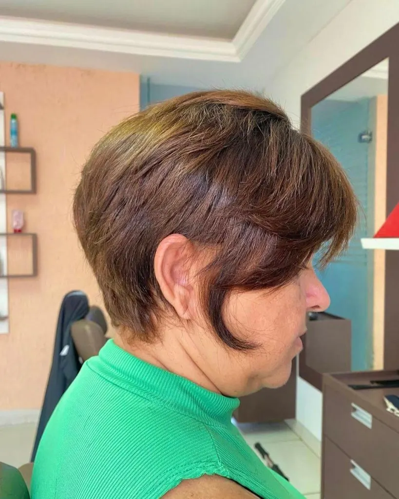 pixie cut for thick hair with long sideburns