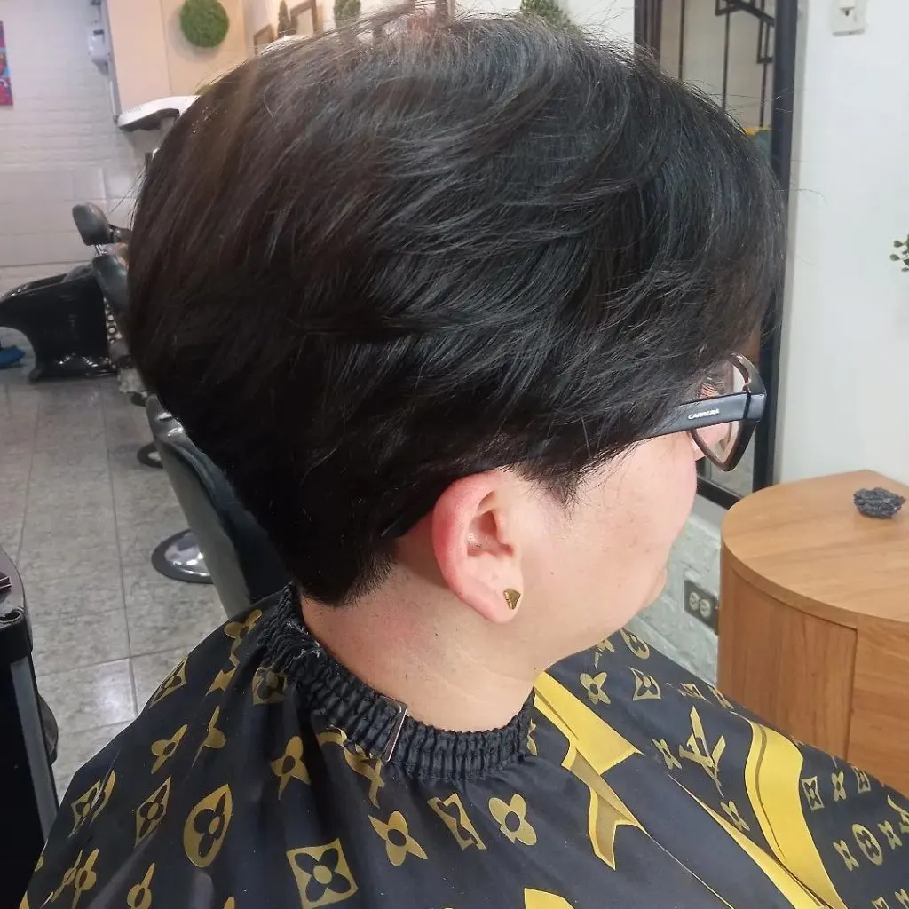 pixie haircut for dark thick hair