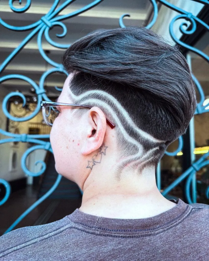 pixie haircut for thick hair with designed undercut
