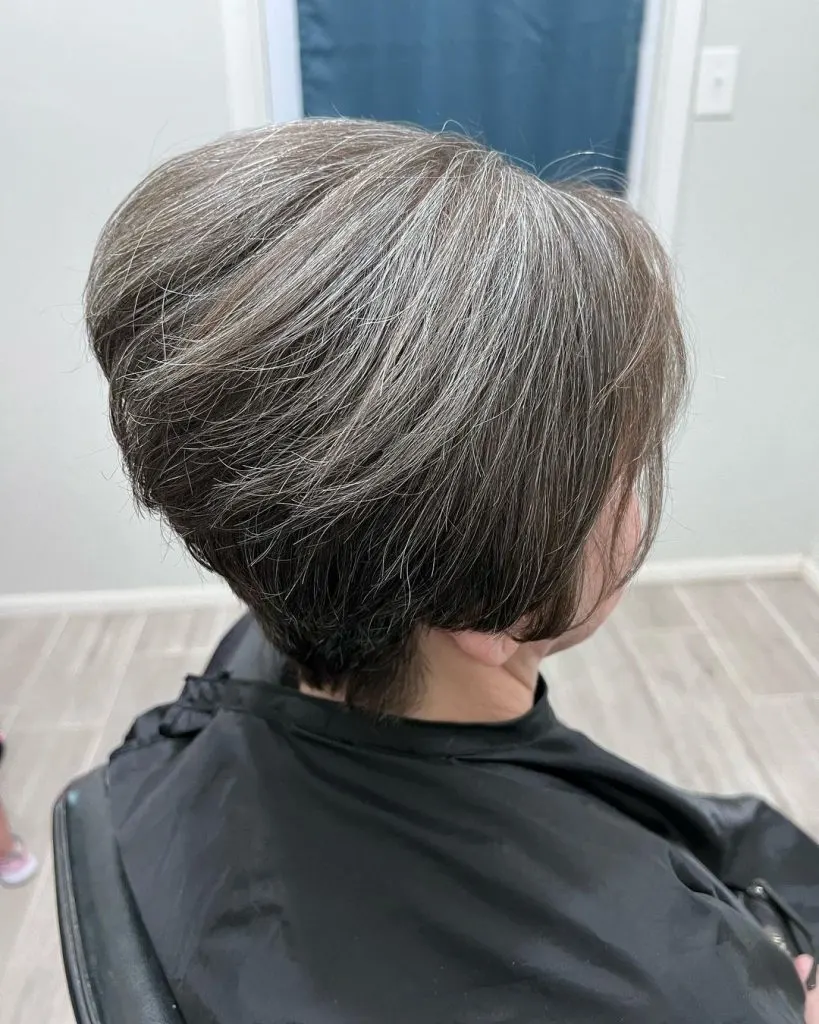 salt and pepper bixie for thick hair